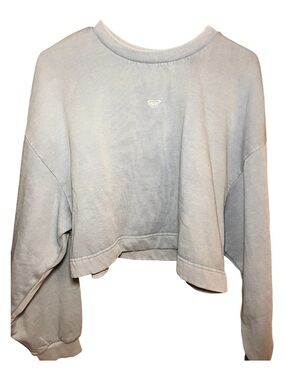 Roxy Cropped Crewneck Sweatshirt - Light Gray